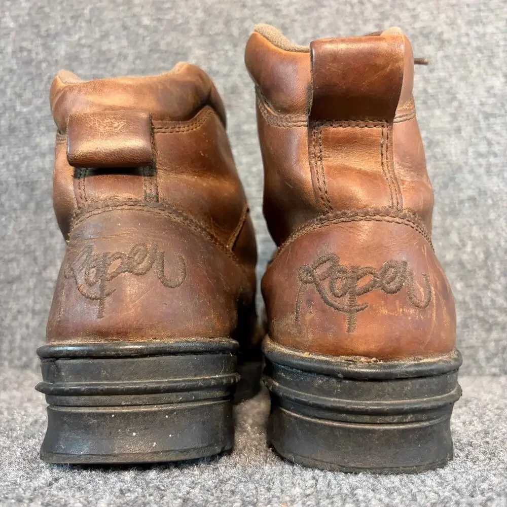 Roper Horseshoe Brown Leather Kiltie Riding Work Boots Men 10 Hiking Barn